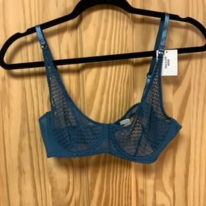 Blue lace bra